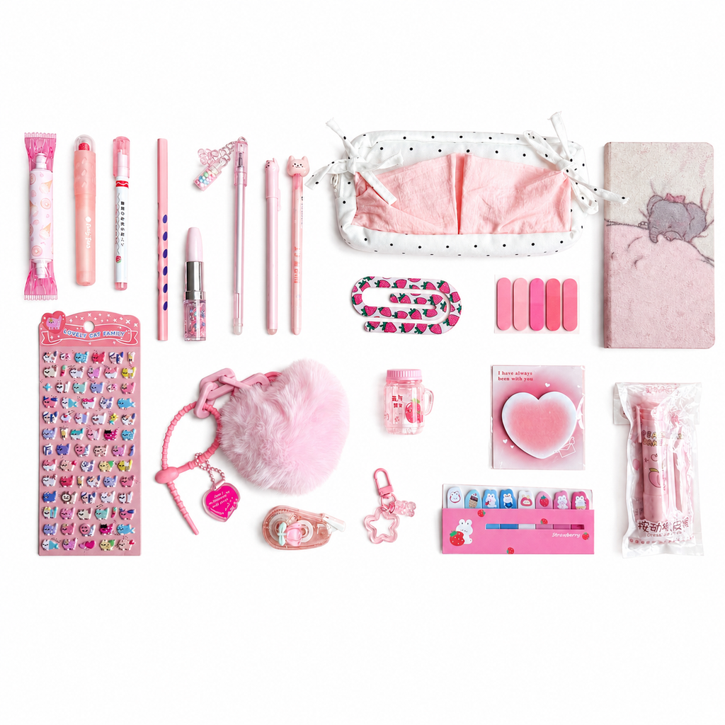 Peachy Pink Princess Kawaii Stationery Gift Box Set