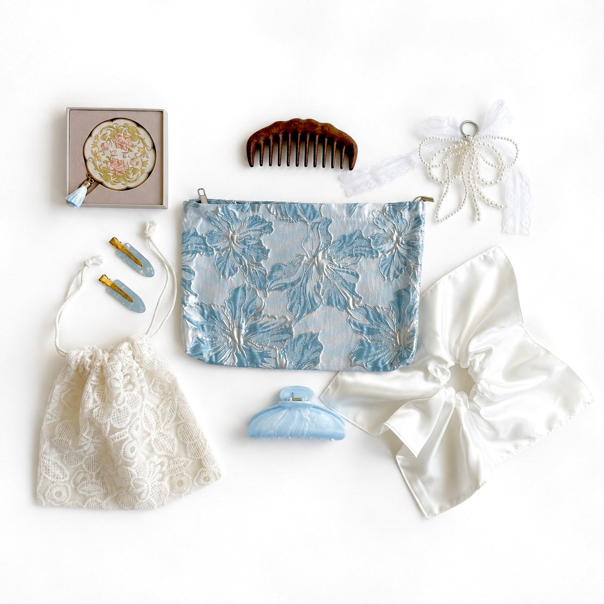 Powder Blue Lake | Hair Accessories Self-Care Gift Set